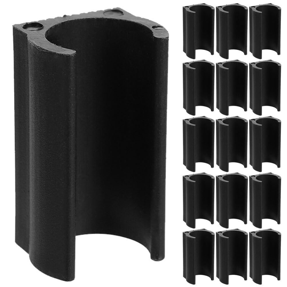 HOMSFOU 30pcs Furniture Feet Protectors U Shape Bar Stool Floor Protectors 22mm Rectangle Leg Tips Oblong Chair Leg Caps Black