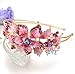 New pink Crystal Rhinestone gold tone metal big Flower design Headband #1212 by beautyxyz