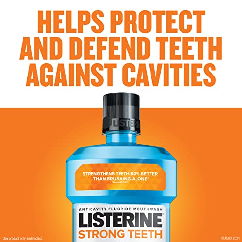 Listerine Strong Teeth Fluoride Anticavity Mouthwash, Teeth