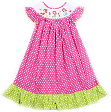 Babeeni Baby Girls Smocked Dress with Angel Sleeves