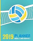 2019 Planner Weekly And Monthly: Calendar Schedule and Organizer. Inspirational Quotes, Volleyball Cover | January 2019 through December 2019 by Paper Pumpkin