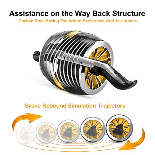 TECHMOO Ab Roller Kinetic Exercise Wheel for Core Workouts-Core Training Equipment-Core Training Roller Abdominal Workout Equipment Machine with Knee Pad and Anti-Slip Handles