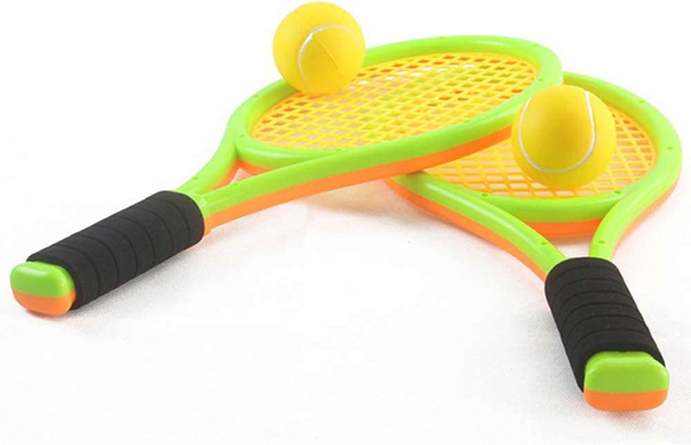 Kids Tennis Racket Set with Ball, Plastic Tennis Racquet Toys for Toddler or Child (Age 3-5) Outdoor Sports, Packaging with Shoulder Strap : Sports & Outdoors