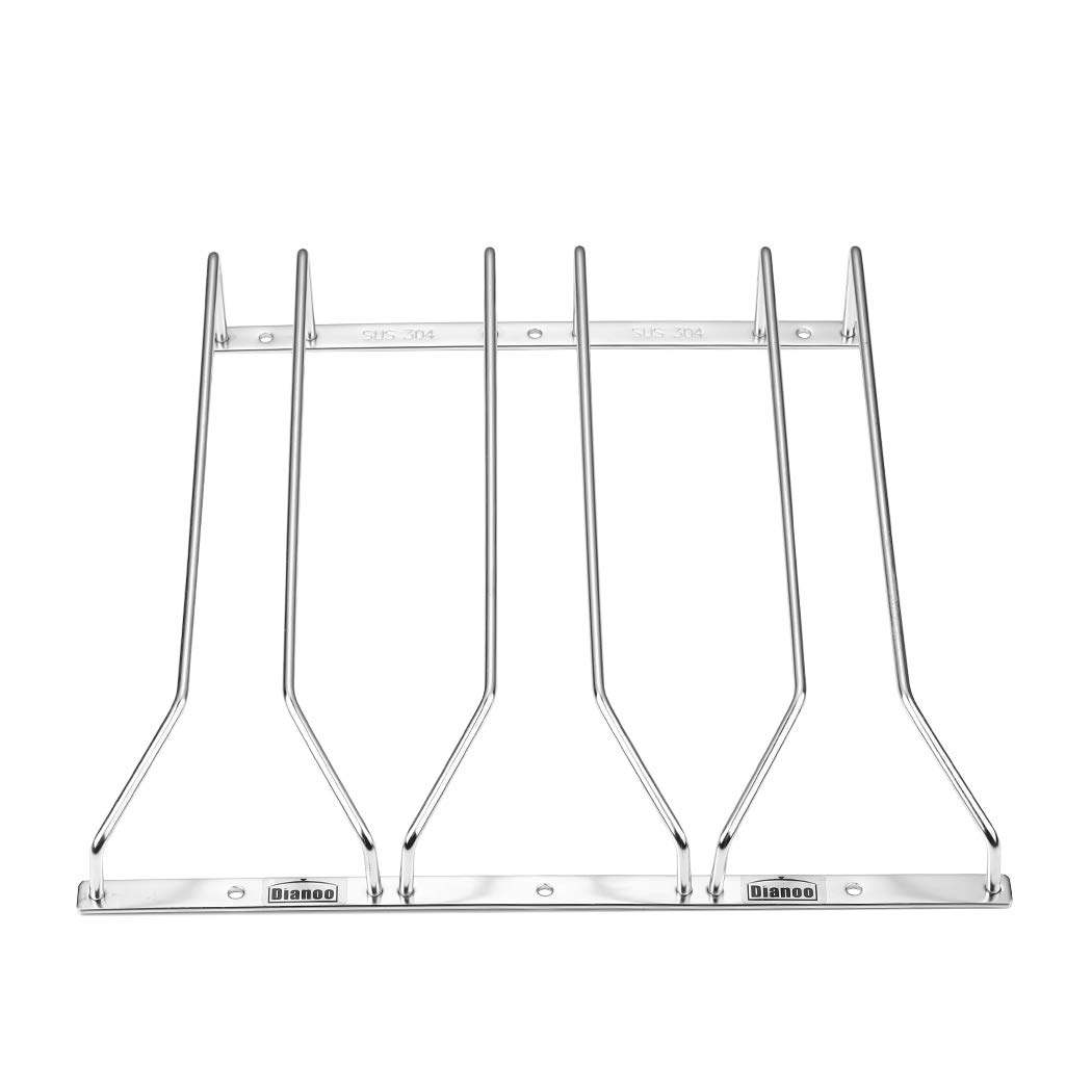 Dianoo Wine Glass Rack Under Cabinet, 304 Stainless Steel Wine Glasses Holder, Stemware Racks Storage for Bar Kitchen 30cm 3 Rows