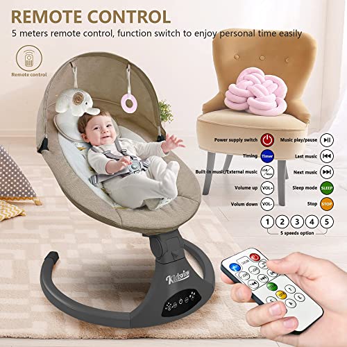 KIDSVIEW Bluetooth Baby Swing for Infants, 5 Speed Electric Baby Swing