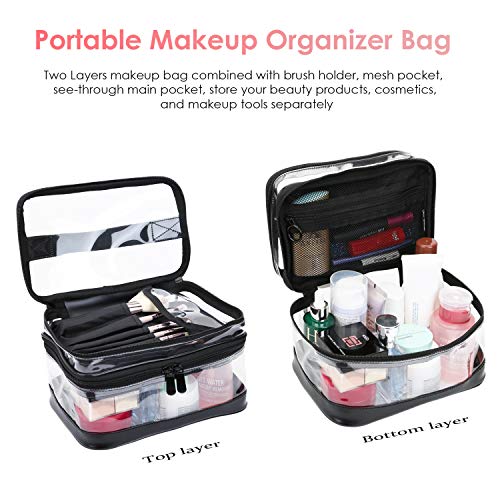 KIPBELIF Clear Makeup Bag Organizer - Multifunction Large Waterproof Portable Travel Makeup Cosmetic Bags 4 KIPBELIF Clear Makeup Bag Organizer - Multifunction Large Waterproof Portable Travel Makeup Cosmetic Bags