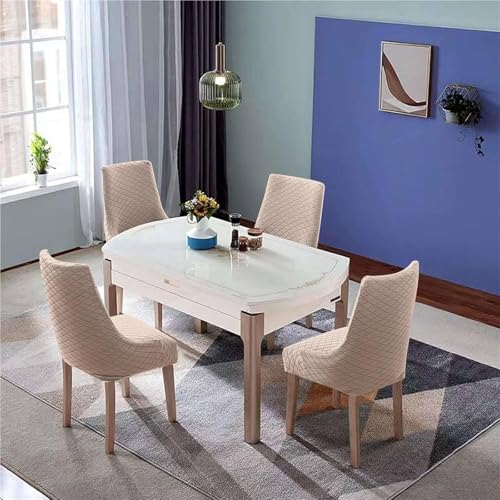 Fundas elásticas para sillas con Respaldo Fundas para Sillas de Comedor Fundas para sillas Laterales con Respaldo Protector para Sillas Tipo Sillón, Cubresillas para Cocina y Sala(Camel,4pcs)