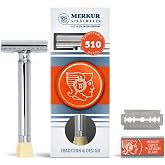 MERKUR Progress 510 Adjustable Double Edge Safety Razor - Long Handle Adjustable Razor With Dial Made in Germany Plastic-Free Closed Comb Straight Bar