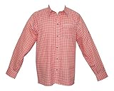 German Red Lederhosen Button Down Longsleeve / Shortsleeve Shirt