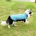 Kuoser Cozy Waterproof Windproof Reversible British Style Plaid Dog Vest Winter Coat Warm Dog Apparel for Cold Weather Dog Jacket for Small Medium Large Dogs with Furry Collar (XS - 3XL) Blue XXL