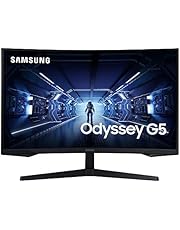 SAMSUNG Odyssey G5 Series 32-Inch WQHD (2560x1440) Gaming Monitor, 144Hz, Curved, 1ms, HDMI, Display Port, FreeSync Premium (LC32G55TQWNXZA)