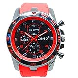 SMTSMT Stainless Steel Sport Modern Men Fashion Wrist Watch - Red