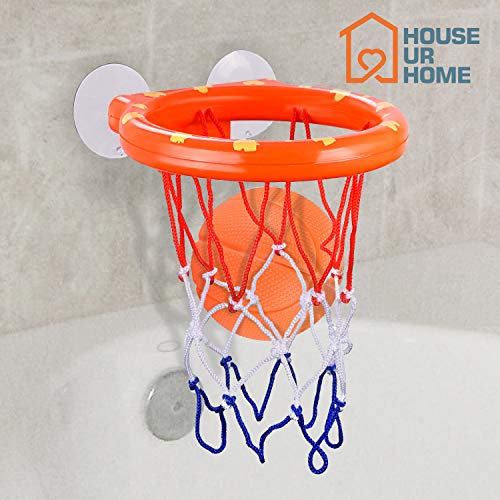 House Ur Home Bath Toy Fun Basketball Hoop & Balls Set for Boys and Girls- Kid & Toddler Bathtub Shooting Game with Strong Suctions Cups That Stick to Any Flat Surface. Perfect Bath Toys Gift Set.