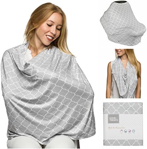 Nursing Cover, Infinity Scarf, Carseat Canopy, Breastfeeding Cover, Baby Car Seat Cover - Stretchy Multi Use Cover By Home And Trends