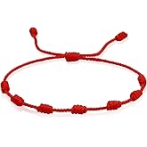 Nsetriu Red 7 Knots Bracelet, Wristband for Protection, Red Cord Braceletcupid, Adjustable, Unisex