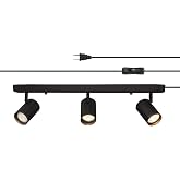 Globe Electric 59467 3-Light Plug-in Track Lighting, Matte Black, Bulb Not Included