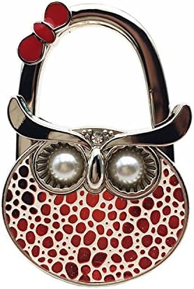 Owl Foldable Handbag Purse Holder With Pearl Eyes