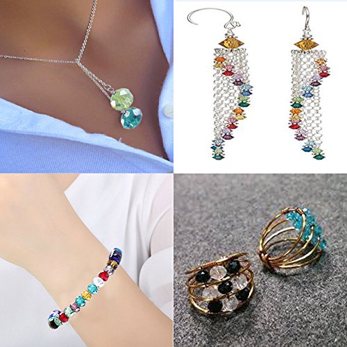 ManYee 1200Pcs 6mm Faceted Bicone Crystal Glass Beads with Container Box For Jewelry Making,DIY Beading Projects, Bracelets, Necklaces, Earrings, 24 Colors - Thumbnail 6