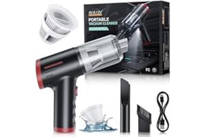 AX2V Car Vacuum Cleaner, 120W Portable 45Mins Car Vacuum Cordless Rechargeable Handheld Vacuum, 0.9lb Ultra-Lightweight 45Mins Run time LED Light for Car, Office and Home Cleaning