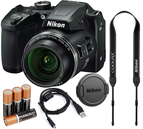 Nikon-COOLPIX-B500-16MP-40x-Optical-Zoom-Digital-Camera-Bundle-w-Batteries-Cap-Cables-and-More-Black