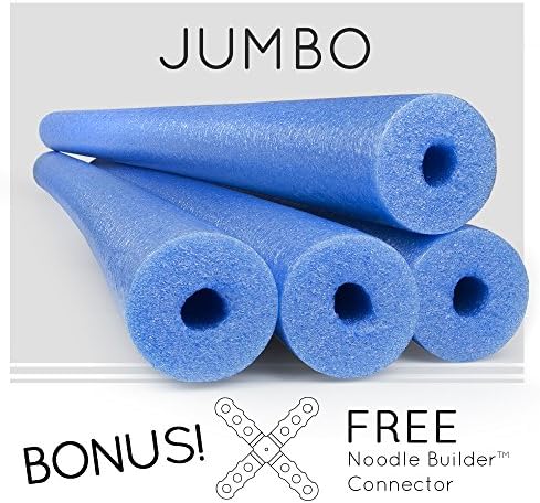 USA Foam 4 Pack Monster 55 Inch x 3.5 Inch Jumbo Swimming Pool Noodle Foam Multi-Purpose BLUE