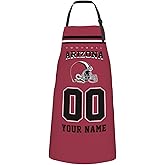 Custom Aprons for Men Women, Personalized Football Style Apron with Name and Number, Customized Apron with Pockets Gift