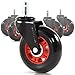 RevoSmooth Premium Rollerblade Style Rubber Office Racing Chair Caster Replacement, Set of 5 (3