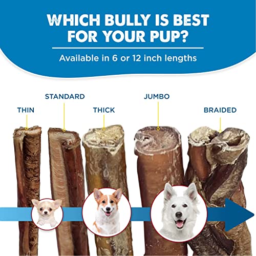 Best Bully Sticks 6 Inch AllNatural Thin Bully Sticks for Dogs 6