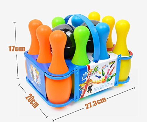 image for Bigbuyu Kids Plastic Bowling Play Set 10 Pins 2 Balls Mini Bowling Set