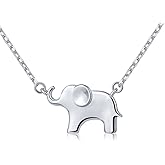 Ladytree S925 Sterling Silver Lovely Elephant Pendant Necklace for Women Jewelry Gift