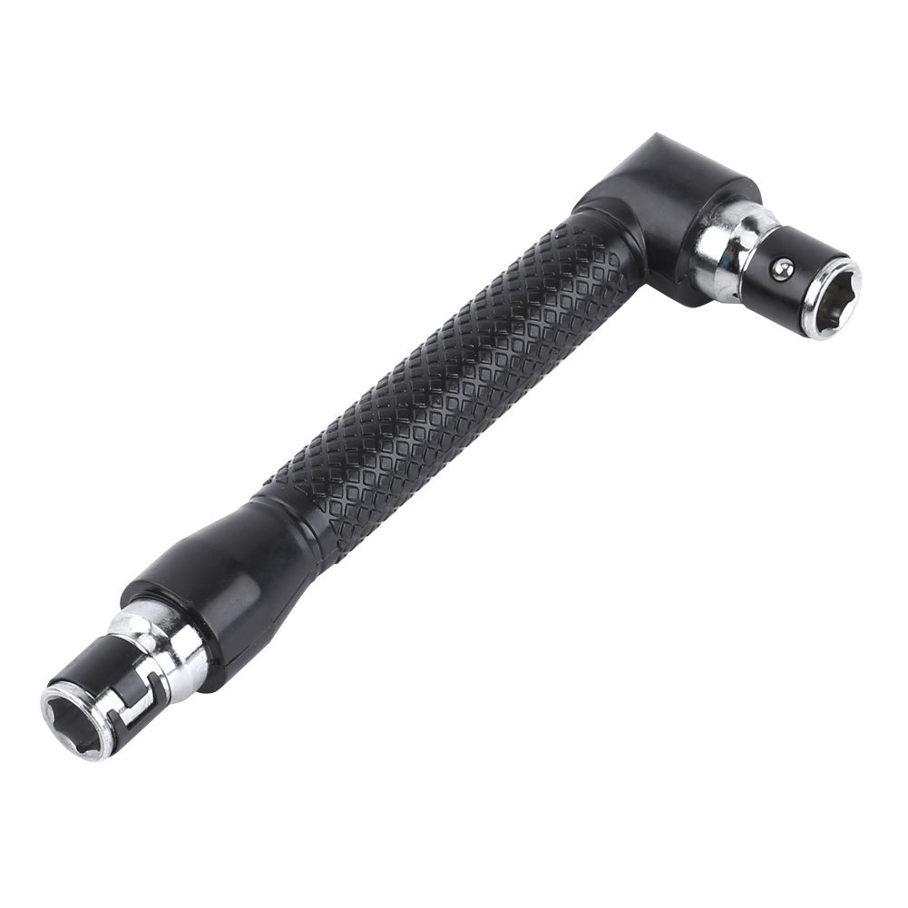 L-Shaped Socket Wrench, Double Head Hex Socke Screwdriver Bits Hand Tool 90 Degree Right Angle Screwdriver 1/4 Inch(Black)