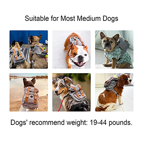 PESNR Dog Hiking Backpack Harness Medium Puppy Saddle Carrier Builtin