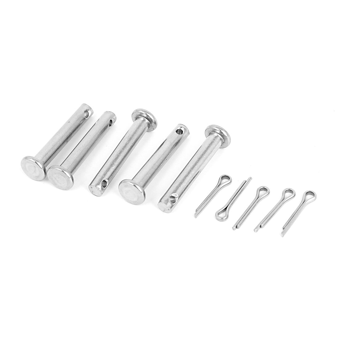 Sourcingmap 304 Stainless Steel Flat Head Round Clevis Pins Fastener M5x30mm 5pcs