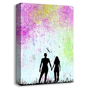 Canvas Wall Art-Romantic Rainy Day-Canvas Prints Home Artwork Decoration for Living Room,Bedroom - 12x18 inches