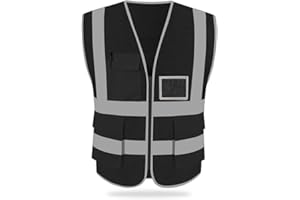 HYCOPROT High Visibility Mesh Safety Reflective Vest with Pockets and Zipper, Meets ANSI/ISEA Standards