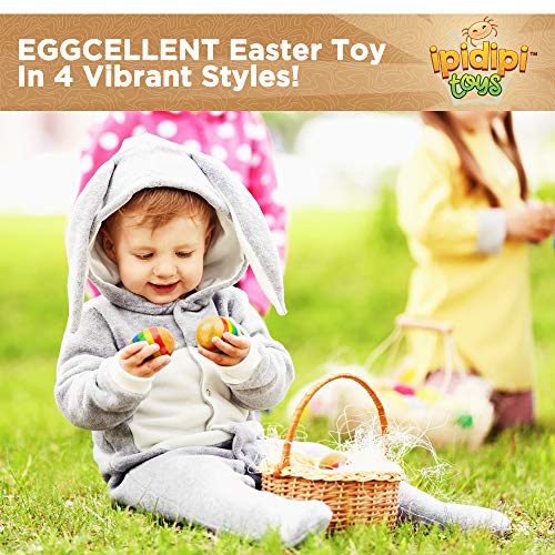 Egg Shakers Maracas for Kids 6 Pack Natural, Wooden Musical Toy