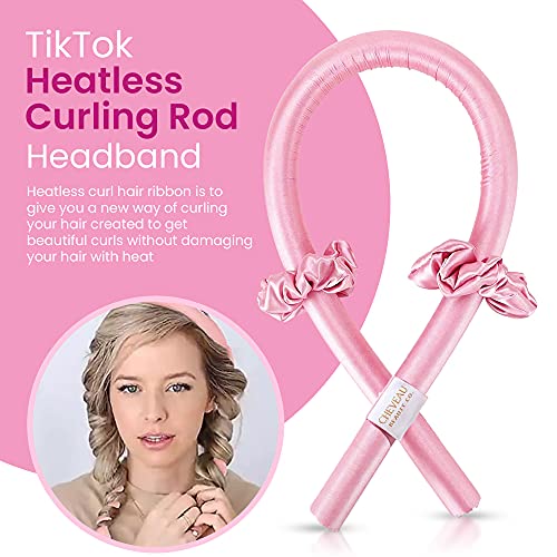 TikTok Heatless Curling Rod Headband (Pink) Pricepulse