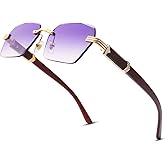 Pro Acme Rimless Rectangle Sunglasses for Men Women Hexagon Shade Eyewear Frameless y2k Glasses