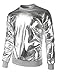 JOGAL Metallic Gold Shirts Nightclub Styles Hoodies Large Silver