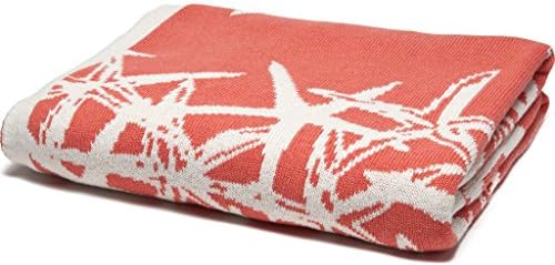 in2green Tumbling Starfish Reversible Eco Throw - Coral/Milk