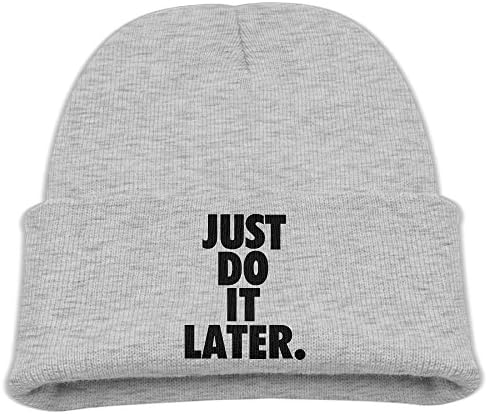 Children Fashion Cuff Just Do It Later Retro Warm Winter Caps Unisex