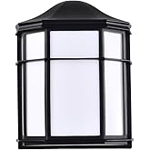 Nuvo 14W LED Outdoor Cage Wall Lantern-9.85 Inches Tall and 7.8 Inches Wide-Black Finish