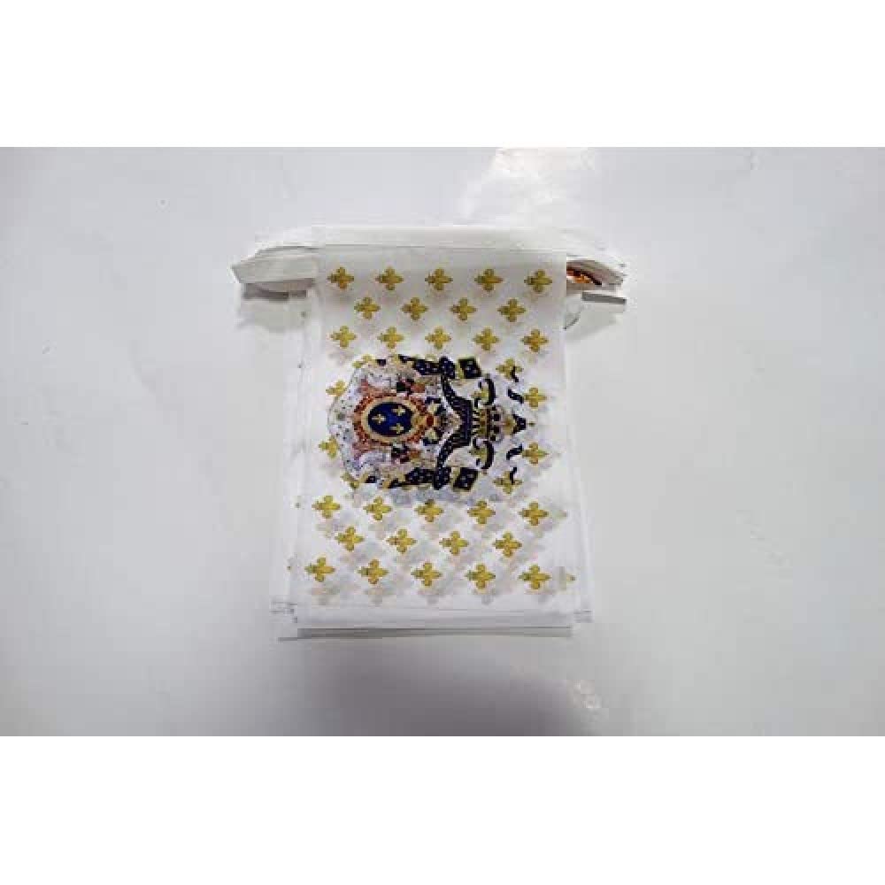 AZ FLAG Kingdom of France Coat of arms Bunting Flag, 20 Ft Garland 20 Small french royal Flags 8'' x 6'', 100% Polyester String Pennant, 6 meters