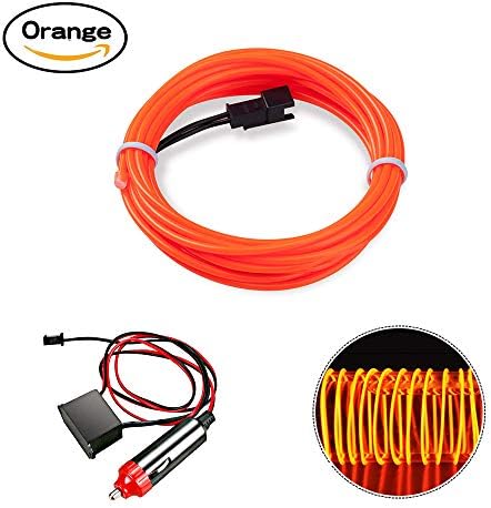 HopeU5® 5M Flexible EL Wire Neon LED Car Decoration Light Rope Tube + 12V Inverter - Orange