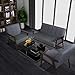 JIASTING Mid Century 1 Loveseat Sofa and 2 Accent Chairs Set Modern Wood Arm Couch and Chair Living Room Furniture Sets (8428 Grey Set)