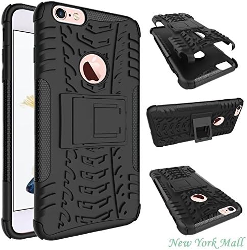 iPhone 6 plus case,iPhone 6s plus case,[Shockproof][Drop Protection] Premium TPU+PC Full-Body Super Protective Case Cover with Kickstand for iPhone 6/6s plus(5.5 inch) (Black)