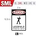 Danger Legofield Door Warning Sign - Vinyl Decal Wall Decor for Brick Builders Rooms AFOL (Small - 7x10.5)