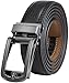 Marino Mens Genuine Leather Ratchet Dress Belt with Open Linxx Buckle - Lockdown - Deep Charcoal - Adjustable from 28