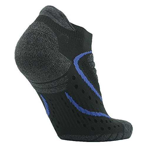 Facool Mens Boys 3 Pairs Deep Green&Blue Anti Blister Lightweight Single Tab Moisture Wicking Outdoor Training Running Hiker Mini Crew Socks