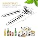 Kebley Stainless Steel Can Opener Manual Food-safe Good Gripswith Built-in Bottle Opener, T01, Silver